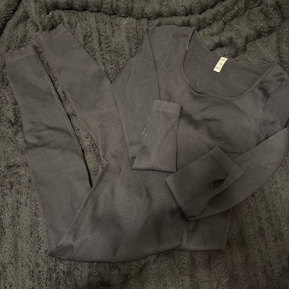 Black Long Sleeve Thermal Set